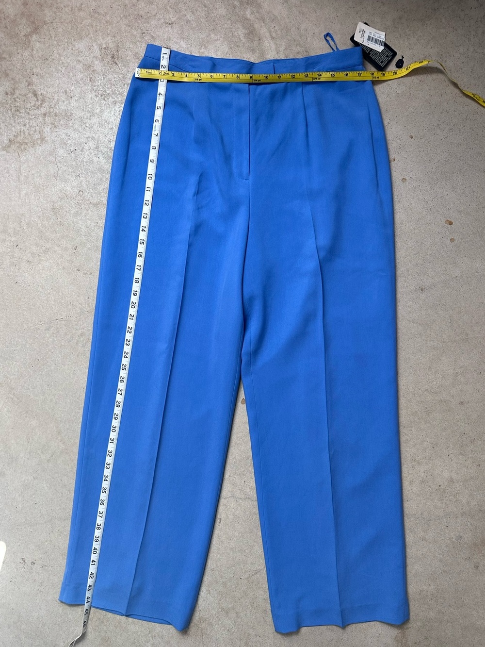 Lauren Ralph Lauren 100% Silk Wide Leg Trousers NWT Blue Dress Pants Women’s 16 - Picture 9 of 11